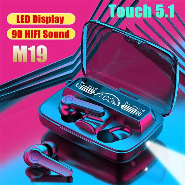 M19 TWS Wireless Bluetooth 5.3 Earbuds - Featuring Touch Control, HD Mirror, and the Latest Update