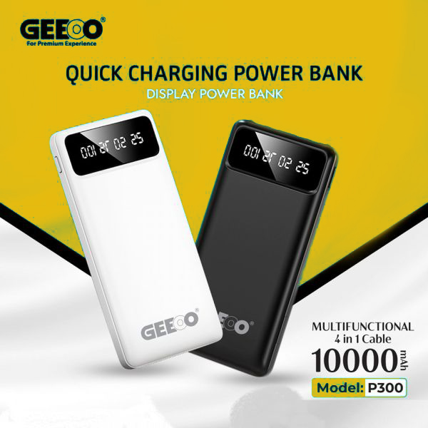 GEEOO 3 in 1 LCD Display Power Bank P300